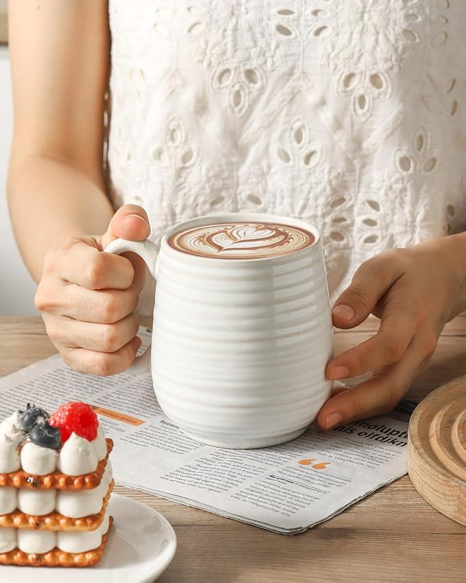 HASENSE Large Coffee Mug, 20 oz Ceramic Tea Cup - Image 5