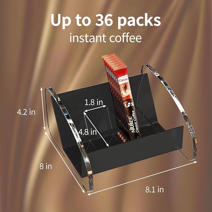NIUBEE Acrylic Coffee Station Organizer: Instant Coffee Holder & Bag Rack Set Up - Image 7