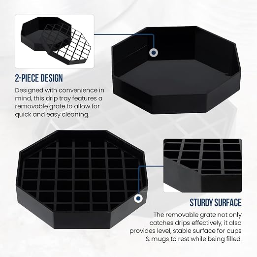 OCS Parts 4-Inch Coffee Countertop Drip Tray | Spill Preventer Octagon Drip Tray - Image 4