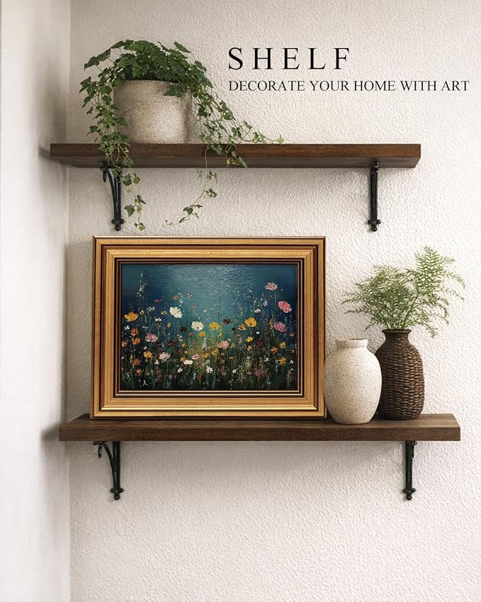 VIYYIEA Gold Framed Art Prints, Wildflower Floral Vintage Art Painting - Image 3
