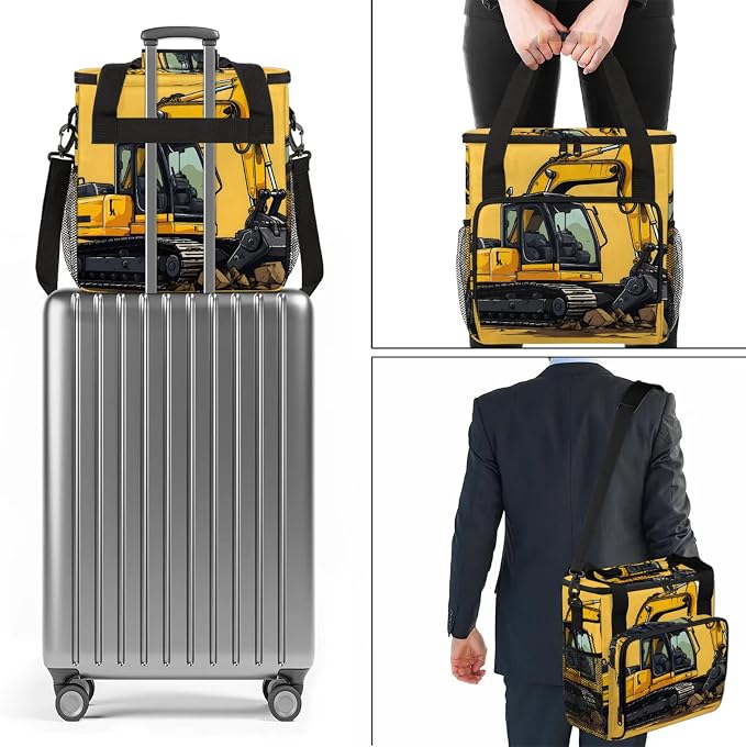 Construction Excavator Bulldozer Construction Vehicle Coffee Maker Carring Bag - Image 7