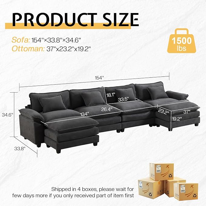Modular Sectional Sofa, Cloud Couch - Image 2