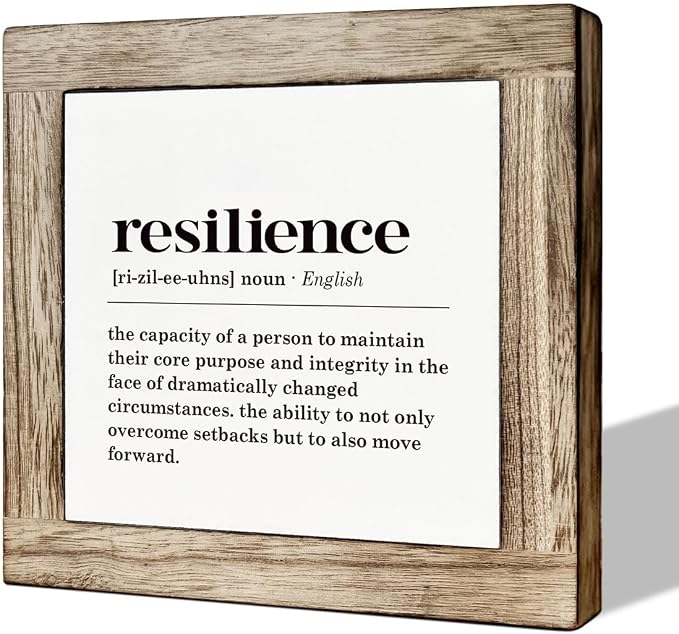 Resilience Definition Wood Block Sign by MLTEye