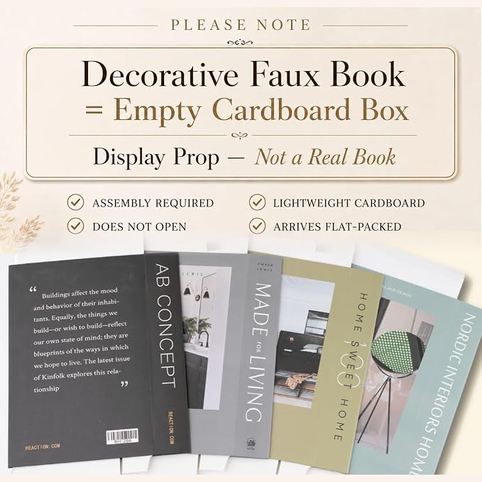 PROBENEX 4 Pcs Decorative Books | Faux Olive Coffee Table & Shelf Decor | - Image 2