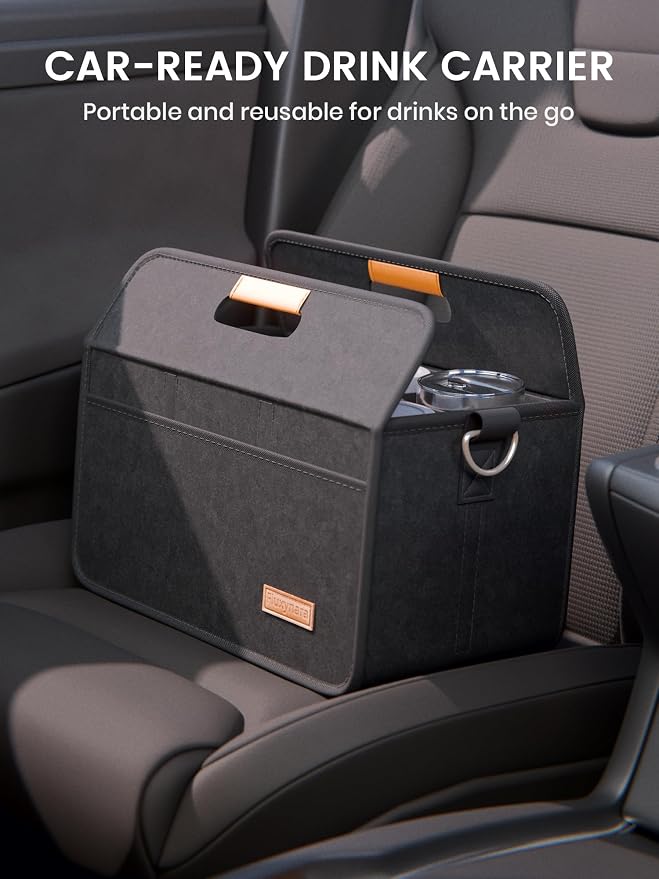 Fluxynara 6-Cup Reusable Felt Drink Carrier - Image 5