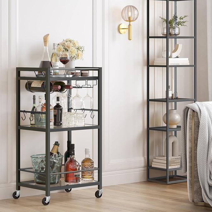 TUTOTAK Bar Cart, Home Bar Serving Cart by ChoosetutotakFurnitureBuildYourCozyHome
