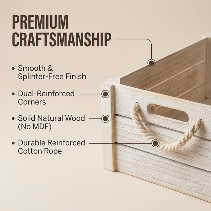 Set of 5 Rustic Nested Wooden Crates - Image 5