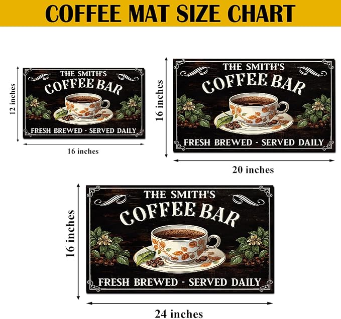 THUYPT Personalized Coffee Mat, Coffee Station Mat Quick Dry, Coffee Spill Mat - Image 2
