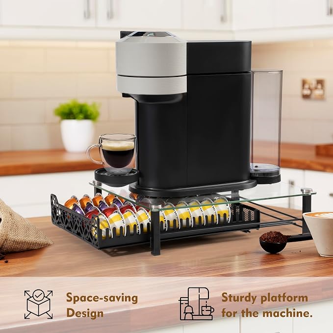 RECAPS Crystal Tempered Glass Coffee Pod Drawer Organizer Compatible - Image 8
