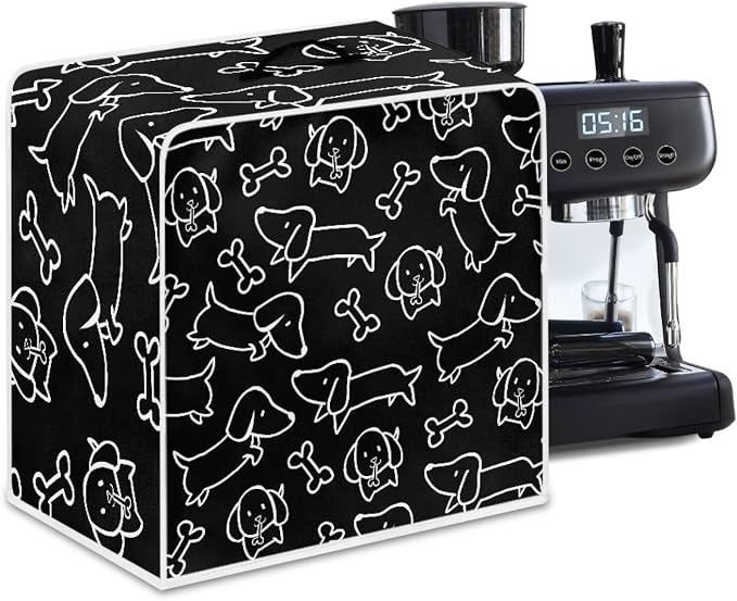 Black Dachshund Coffee Maker Cover Lightweight Kitchen Accessories Decor by Psesaysky