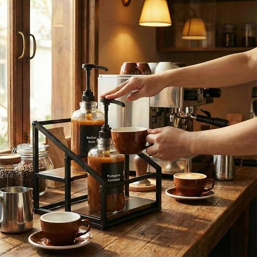 Coffee Bar Accessories, 4 Pack 16.9oz/500ml Coffee Syrup Dispenser - Image 6