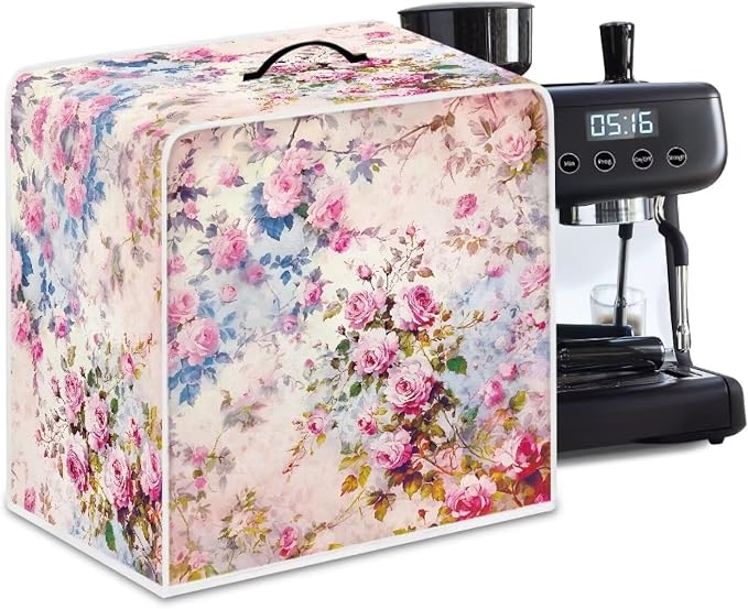 Rose Coffee Maker Cover Dust Proof Appliance Cover Machine Washable Stand Cover by Unknown