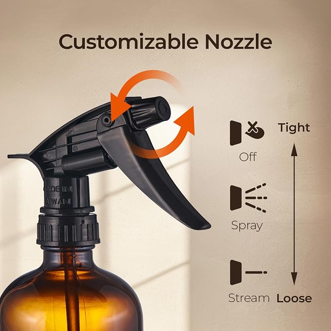 SOUL ONE 16 oz Refillable Amber Glass Spray Bottles - Image 2