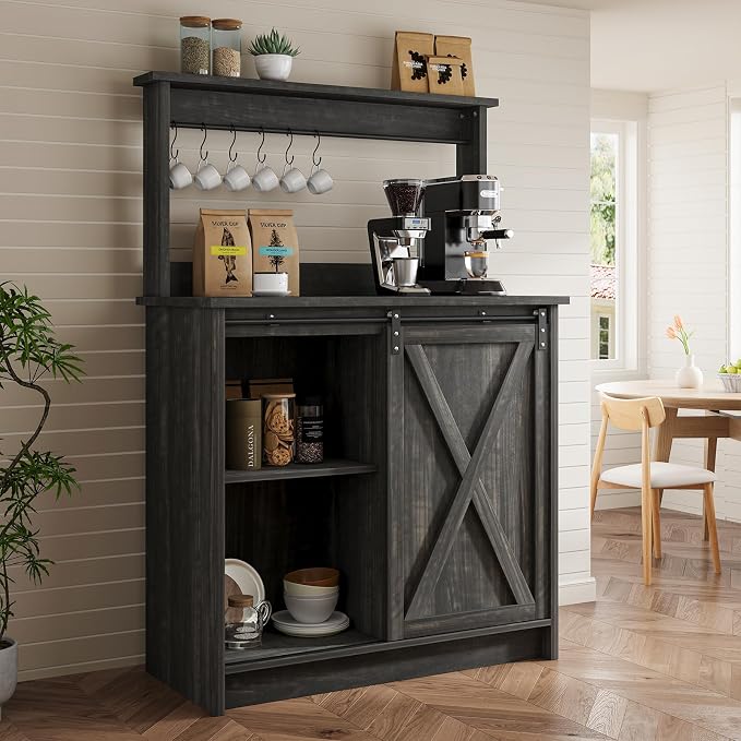4ever2buy Farmhouse Coffee Bar Cabinet by 4ever2buy