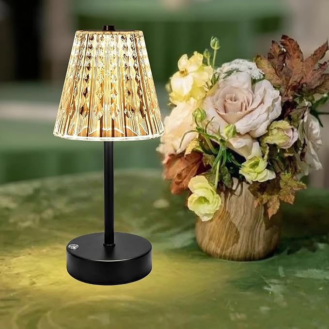 Black Cordless Table Lamp Rechargeable, Small Battery Powered Lamp 5000mAh by Unknown