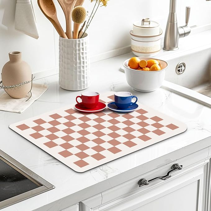 Clinuse Coffee Mats, Quick Dry Mat, Diatomite Absorbent Aesthetic Large Drying - Image 3