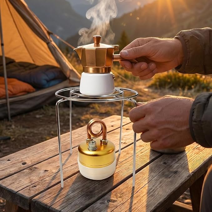 Mini Alcohol Stove, Lightweight Brass & Aluminum SpiritBurner - Image 4