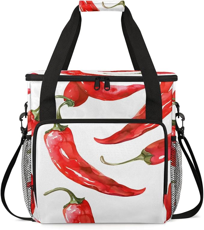Chilli Pepper Coffee Maker Carring Bag, Large Insulated Storage Organizer Case by Home