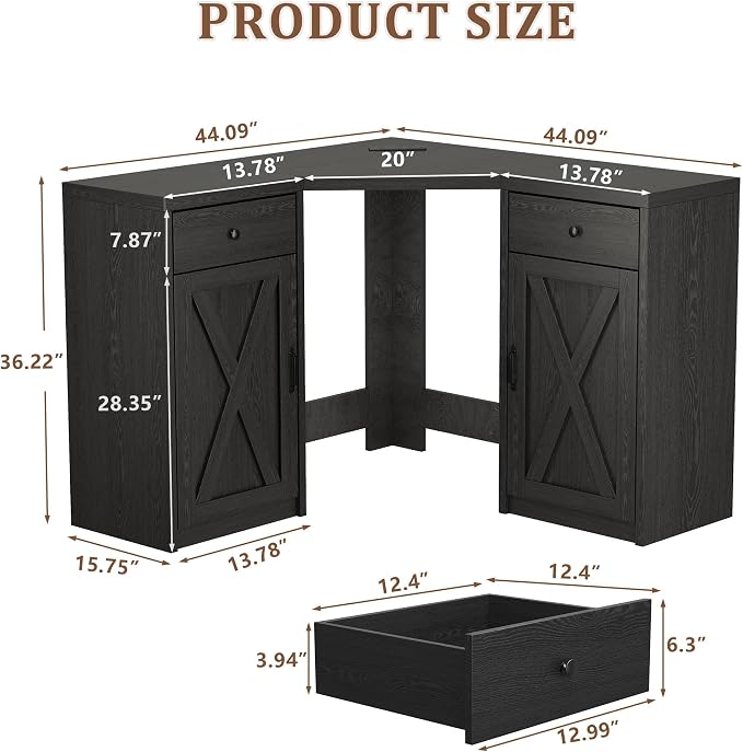 Coffee Bar Cabinet with Fridge Space, Corner Bar Cabinet with Fridge Space - Image 2