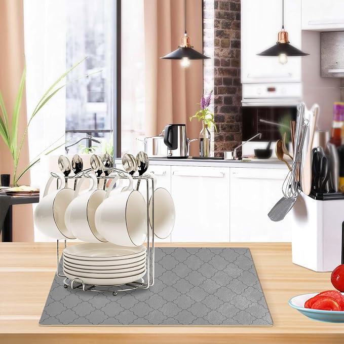 Coffee Mat Coffee Bar Station Maker Machine Pot Table Spill Mat Leather - Image 6