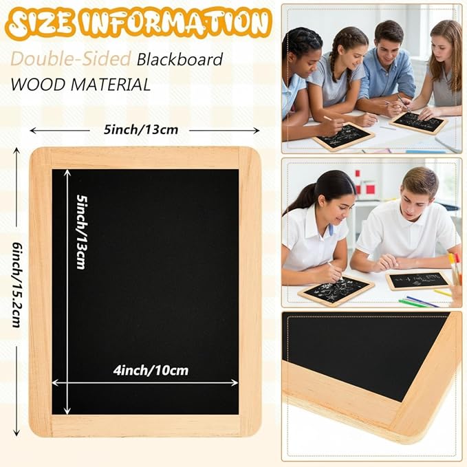 Chinco 12 Pcs Small Slate Chalkboard Mini Chalk Board - Image 2