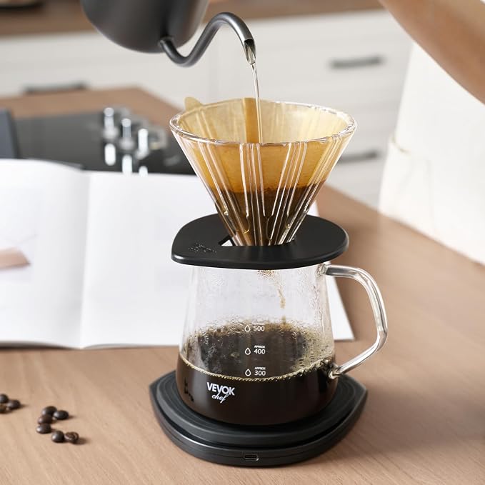 VEVOK CHEF Pour Over Coffee Maker Set, 20 Oz Borosilicate Glass Server Carafe - Image 7