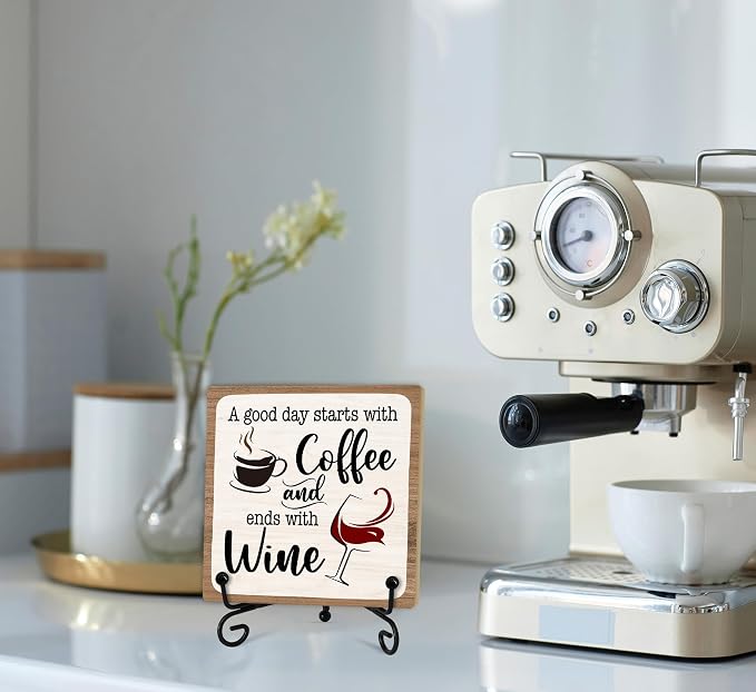 Coffee And Wine Desk Decor Sign, Rustic Wooden Sign - Image 6