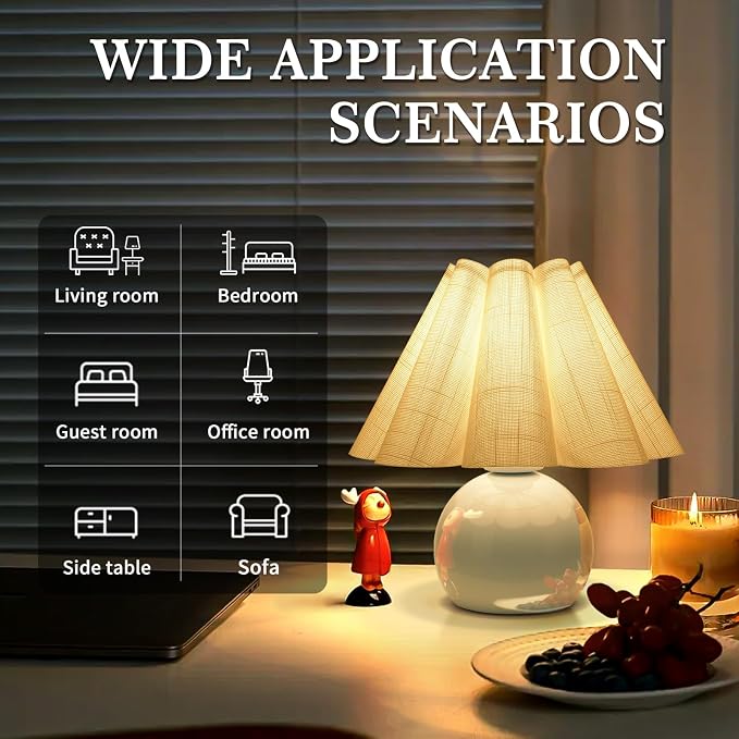Light Blue Small Touch Control Table Lamp - Image 3