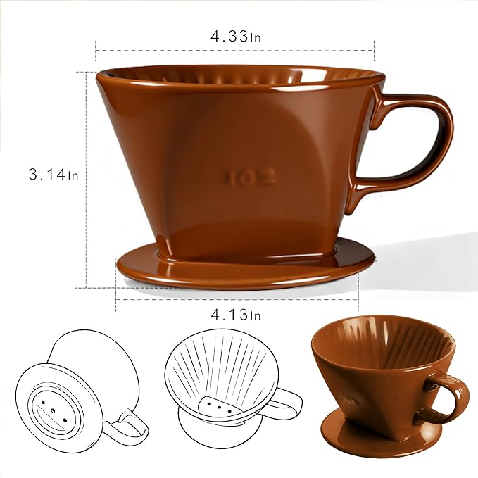 Handmade Pour over Ceramic Coffee Dripper - Image 4