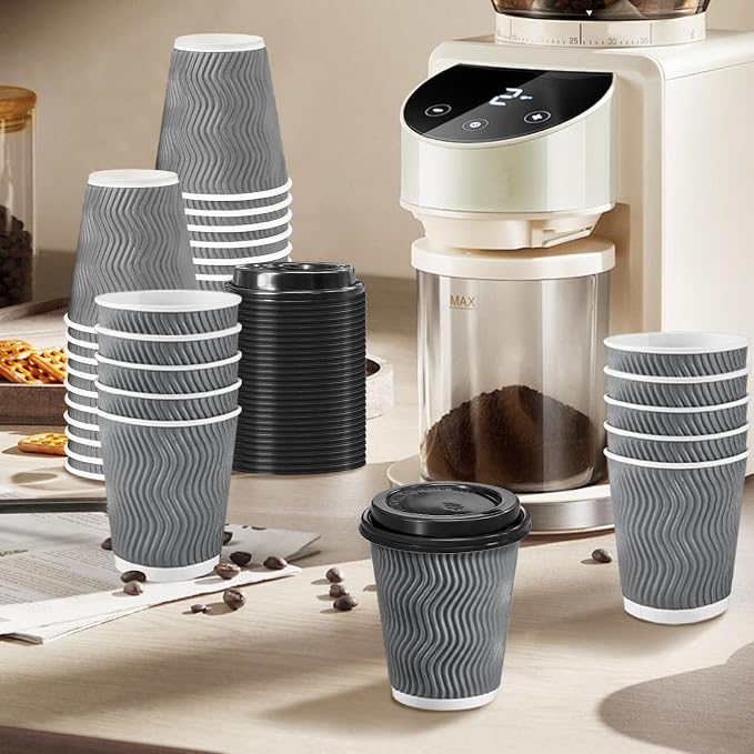 Clawsoff 100 Pack 8 oz Disposable Coffee Cups - Image 4