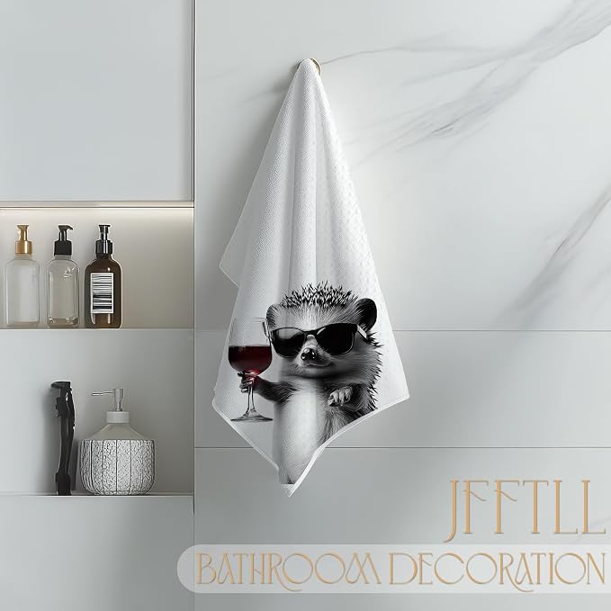 Funny Hedgehog Kitchen Towels, Hedgehog Gifts Dish Tea Towel, Bar Towels - Image 4