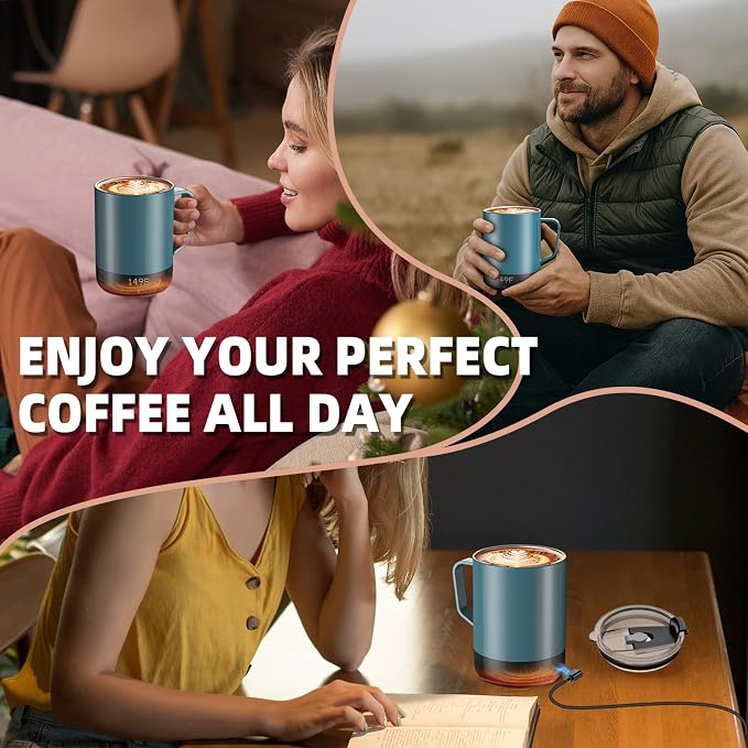 14oz Magnetic Charging Cordless Smart Coffee Mugs, Fast Heating & High - Image 7