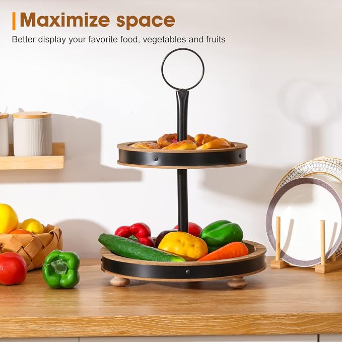 Urban Deco Wood Tiered Tray - Image 3