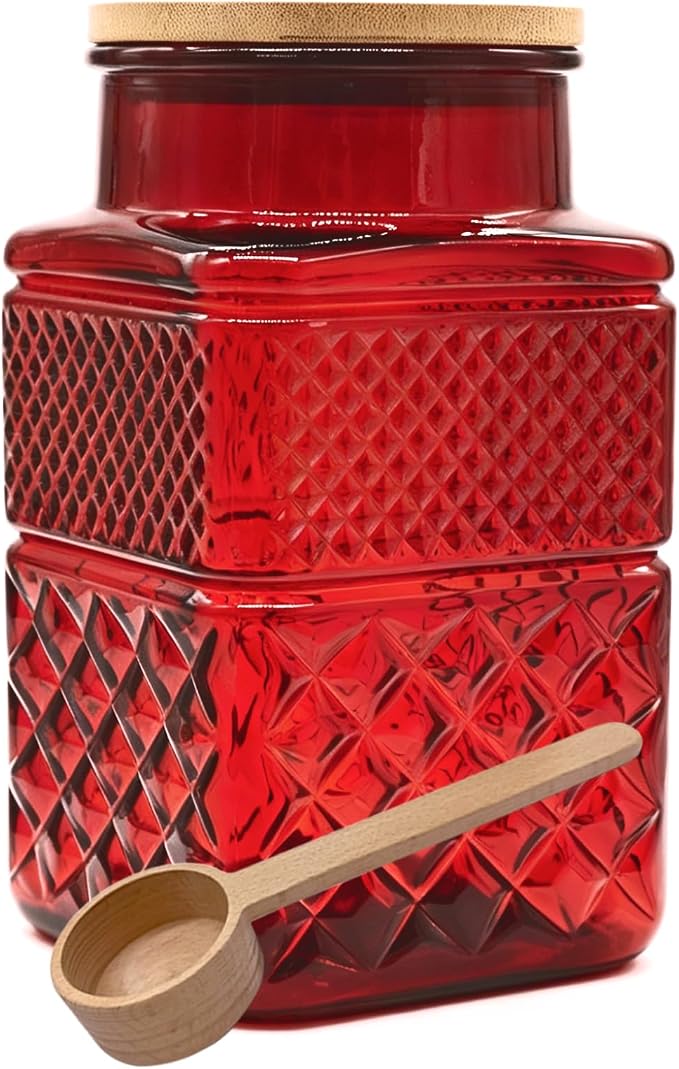 Viovian 60oz Red Glass Jar by Viovian