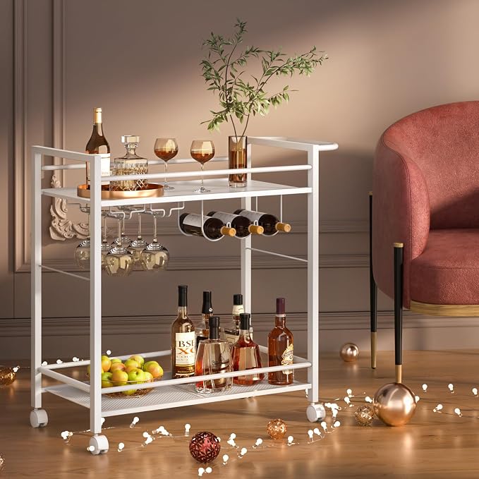 Joaxswe Bar Cart, Home Bar Serving Cart - Image 6