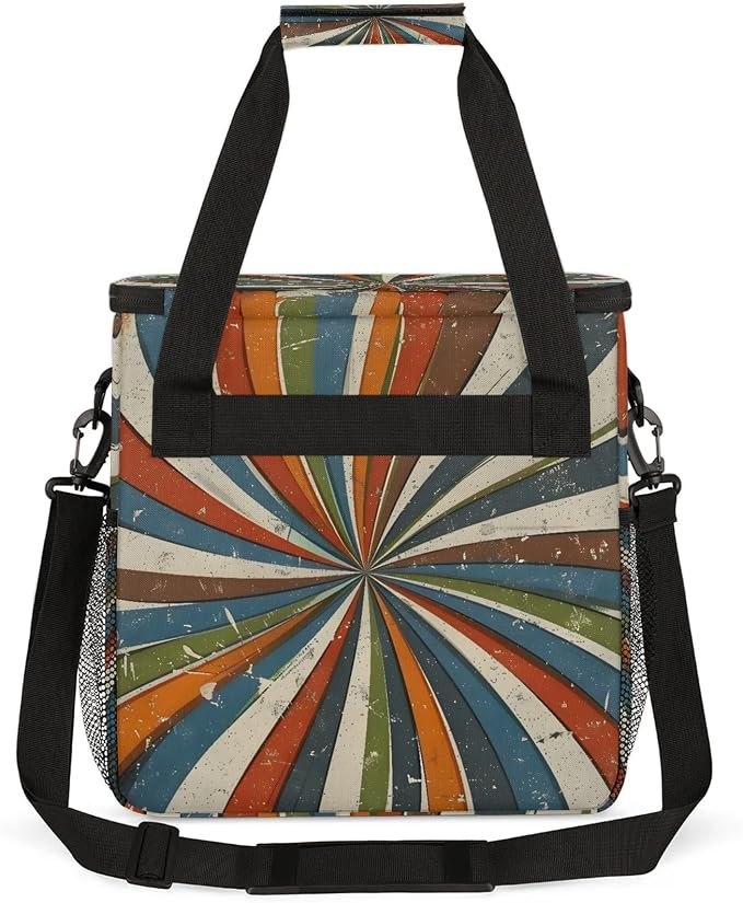 Vintage Pattern Coffee Maker Carring Bag, Large Insulated Storage Organizer - Image 5