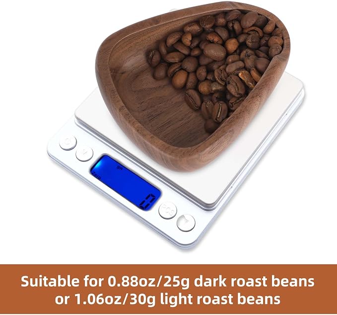 Coffee Bean Dosing Cup and Spray Bottle Set, Walnut Wood Bean Measuring Tray - Image 3