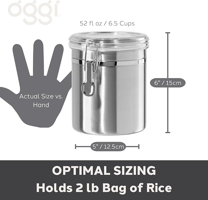 OGGI Stainless Steel Kitchen Canister 47oz - Image 5