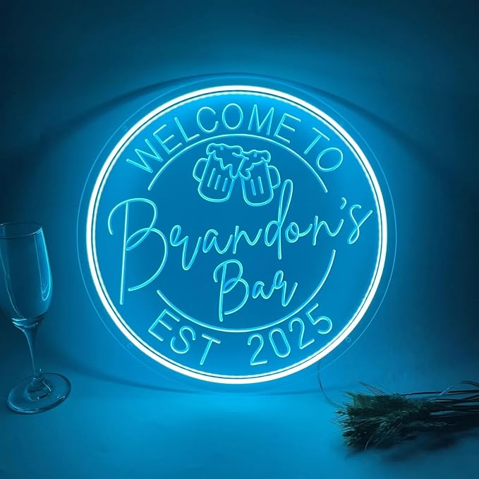 Custom Bar Neon Sign Dimmable Home Bar LED Neon Light Wall Decor Whiskey Bar by Unknown