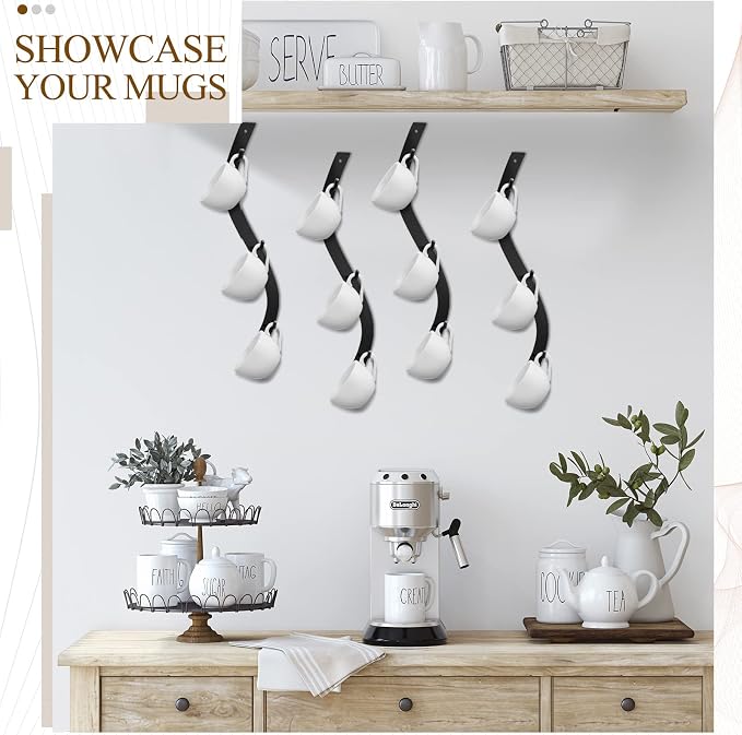 Sosation 4 Pack Coffee Mug Wall Rack Mounted - Image 3
