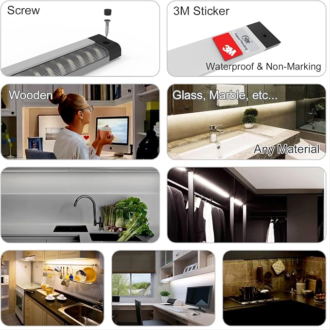 EBD Under Cabinet Lighting Plug in or Hardwired, No Messy Wires Built-in - Image 6