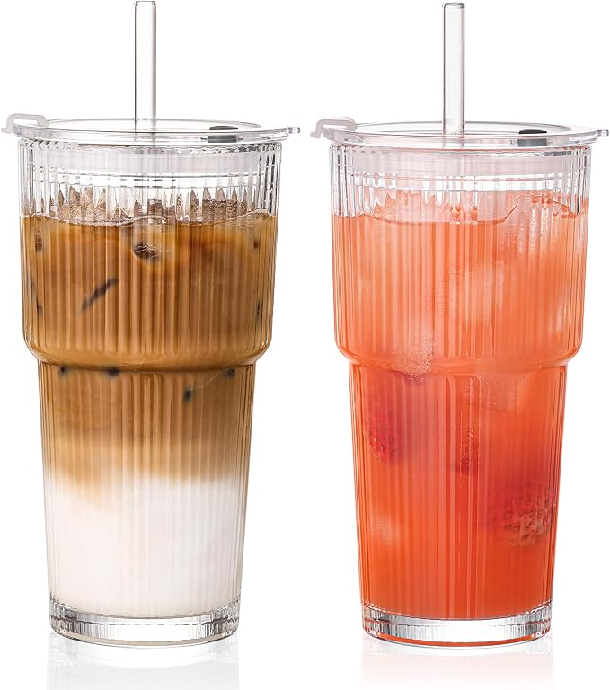 GOSCHE 20oz Ribbed Glass Tumbler by GOSCHE