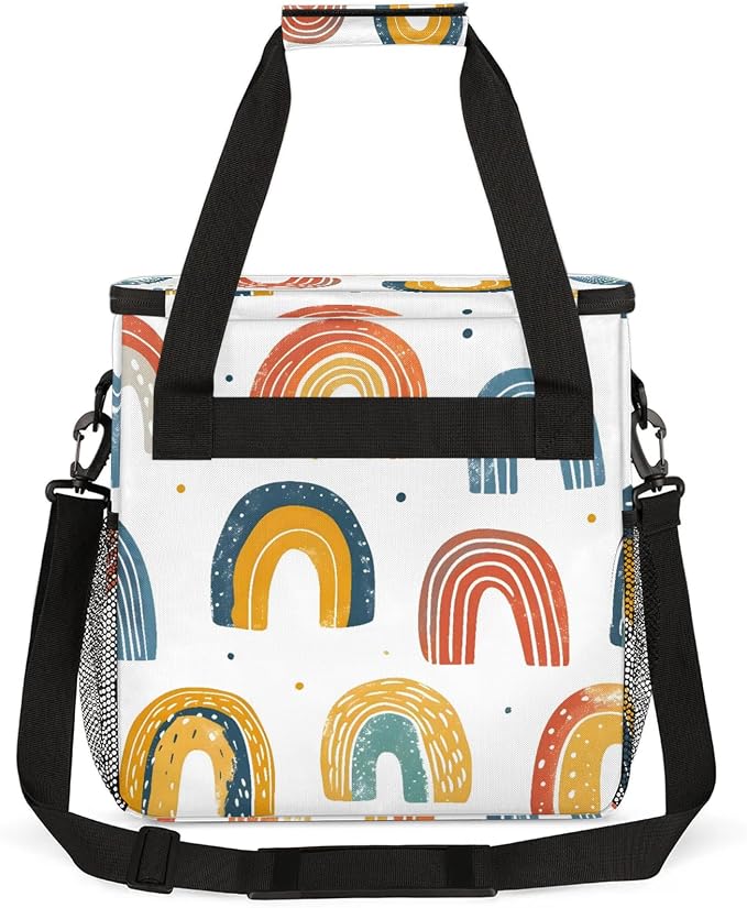 Boho Rainbow Coffee Maker Carring Bag, Large Insulated Storage Organizer Case - Image 5