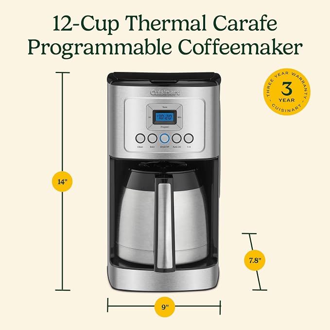 Cuisinart 12-Cup Coffee Maker, Programmable PerfecTemp Thermal Carafe Coffee - Image 10