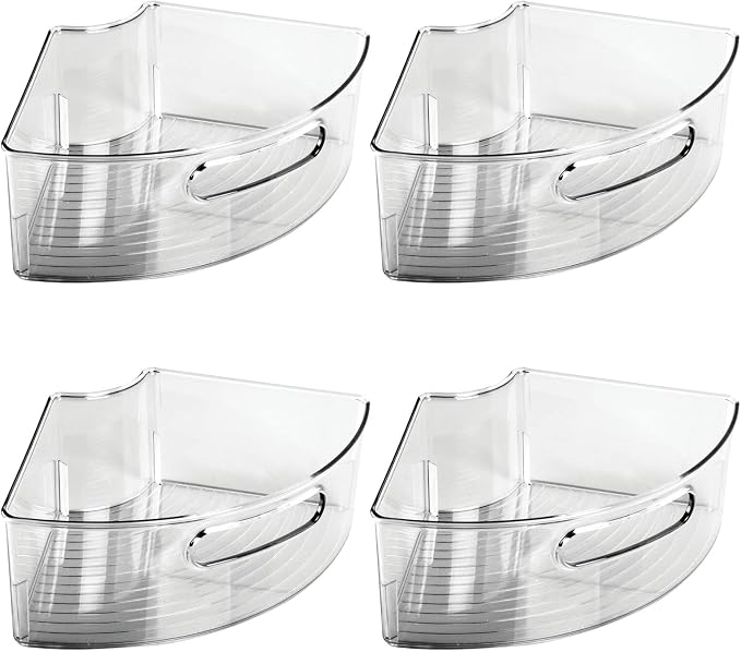 mDesign Plastic Lazy Susan Cabinet Storage Bin - Image 7