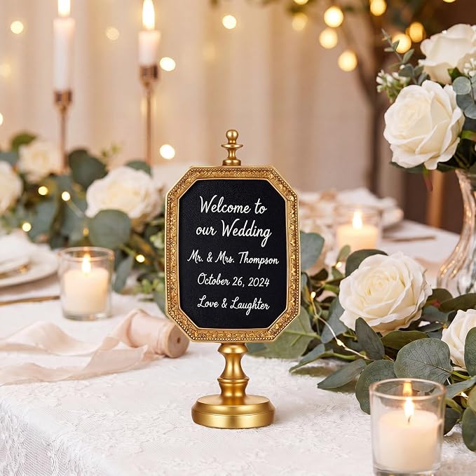 Framed Tabletop Chalkboard Sign, Rustic Frame, Hanging Chalkboard, Menu Board - Image 6