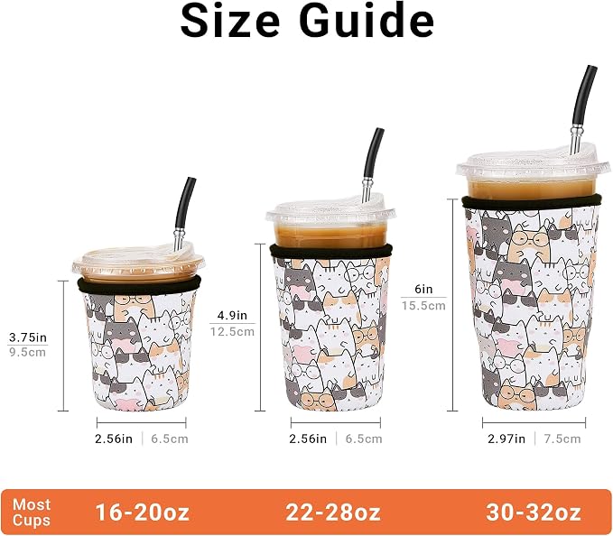 3 Pack Iced Coffee Sleeve Reusable - Image 2
