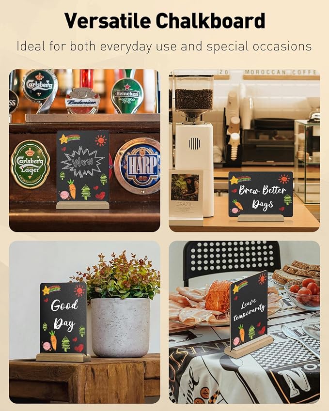 Uniclife 3 Pack Small Chalkboard Sign - Image 7
