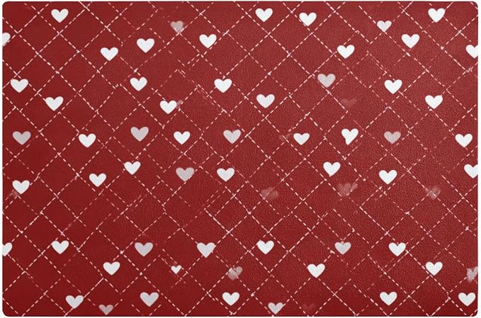 Red Heart01 Coffee Mat Coffee Bar Maker Backed Absorbent Nonslip Station Mats by QwThum