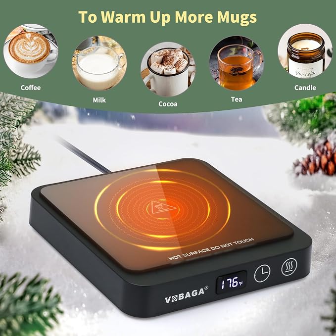 VOBAGA Mug Warmer with 15oz Mug Set, Smart Coffee Mug Warmer - Image 5